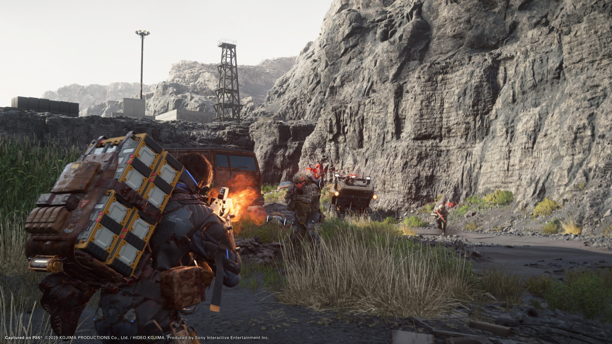 Una toma de Death Stranding 2, un paseo por el paisaje