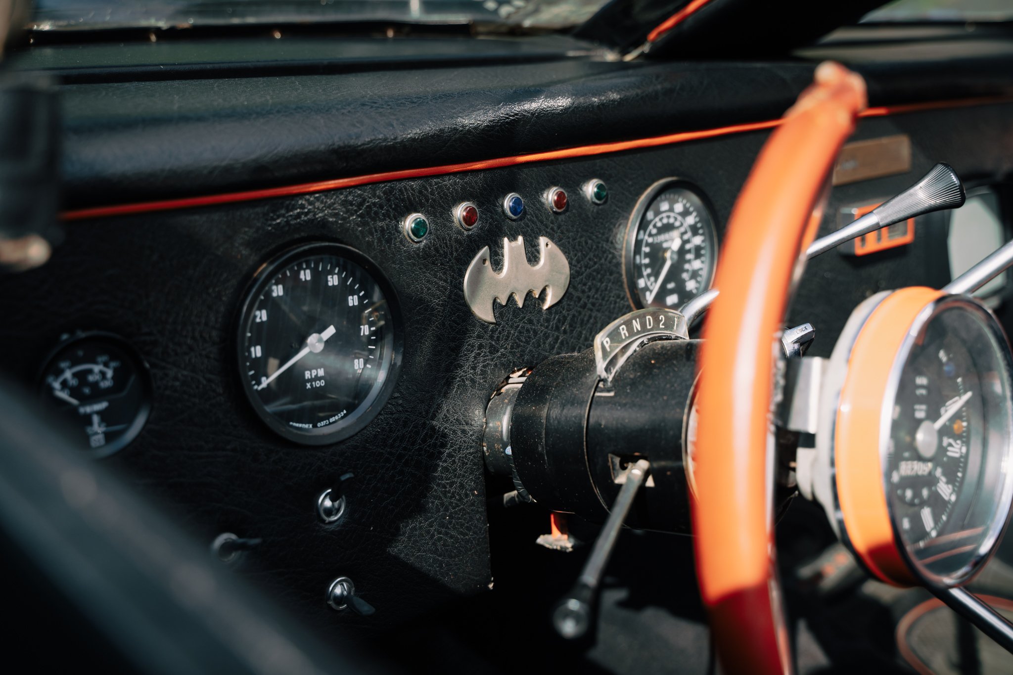 El interior de la réplica del Batmobile