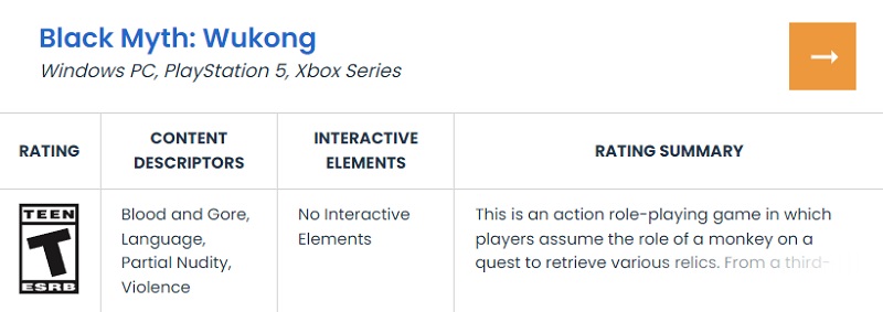 Parece que Black Myth: Wukong saldrá pronto para las consolas de la serie Xbox, como indica la clasificación por edades de la ESRB.-2 Parece que Black Myth: Wukong saldrá pronto para las consolas de la serie Xbox, como indica la clasificación por edades de la ESRB.-2