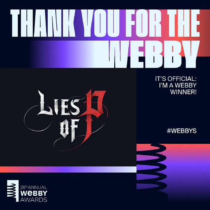 Lies of P ganó tres premios en los Webby Awards 2024, superando a Baldurʼs Gate 3-2 Lies of P ganó tres premios en los Webby Awards 2024, superando a Baldurʼs Gate 3-2