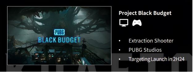 En 2024, el editor Krafton lanzará Project Black Budget, un shooter ambientado en el universo de PUBG. Hay otros lanzamientos importantes en preparación, como una nueva entrega de Subnautica-2 En 2024, el editor Krafton lanzará Project Black Budget, un shooter ambientado en el universo de PUBG. Hay otros lanzamientos importantes en preparación, como una nueva entrega de Subnautica-2
