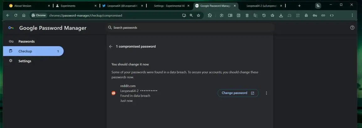 Sugerencia para cambiar la contraseña en Google Chrome Sugerencia para cambiar la contraseña en Google Chrome