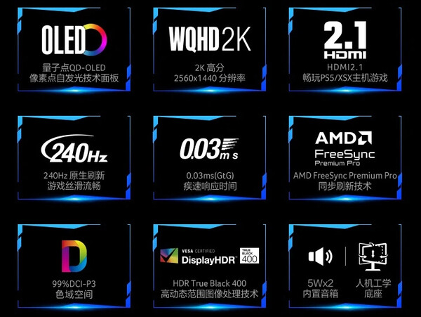 Interfaz Acer Predator X27U X1 desde abajo