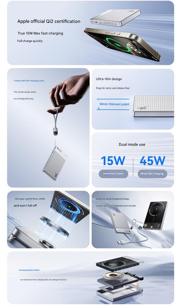 La característica principal del power bank inalámbrico RedMagic de 10000 mAh es