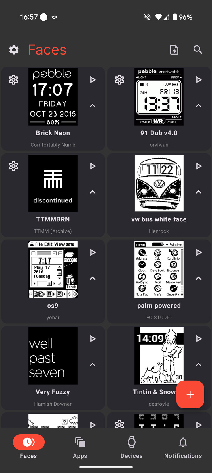 Esferas para relojes Pebble