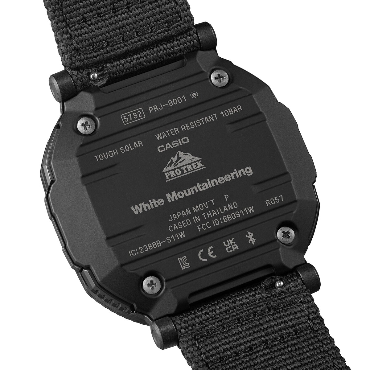 Casio Pro Trek PRJ-B001WM-1 con diseño negro y motivos triangulares Casio Pro Trek PRJ-B001WM-1 con diseño negro y motivos triangulares