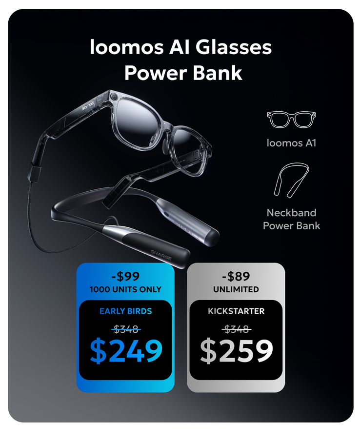 Sharge Loomos gafas y Neckband Powerbank Sharge Loomos gafas y Neckband Powerbank