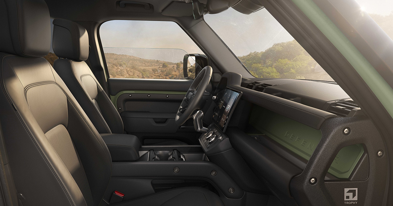 Interior de la Land Rover Defender Trophy Edition