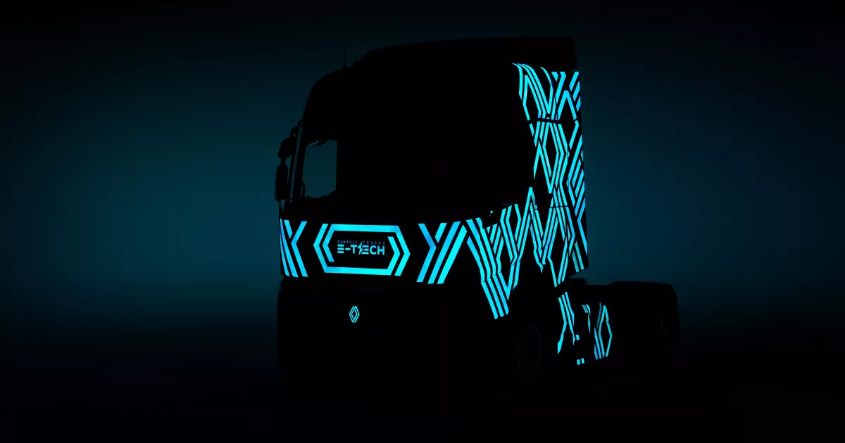 Camión Renault Trucks E-Tech Diamond Echo con cabina de diseño original Camión Renault Trucks E-Tech Diamond Echo con cabina de diseño original