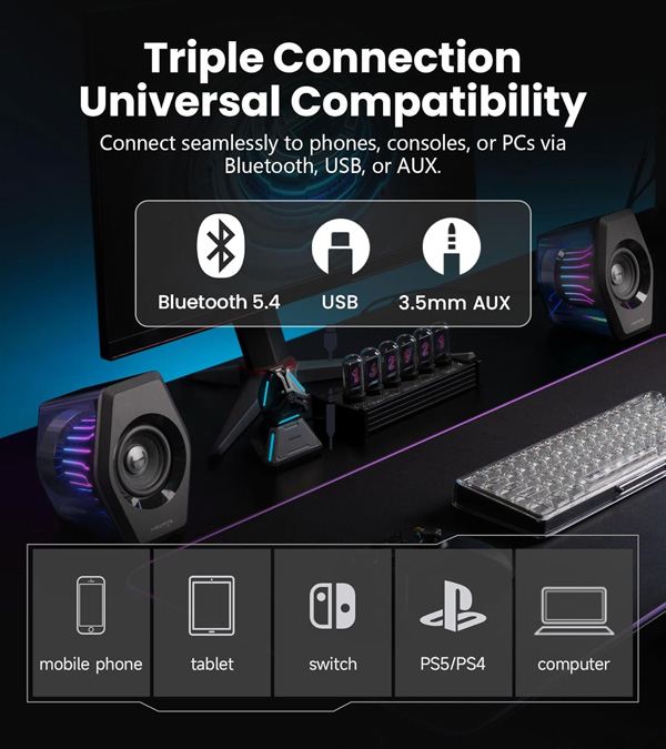 Iluminación RGB del altavoz Edifier G2000 Pro