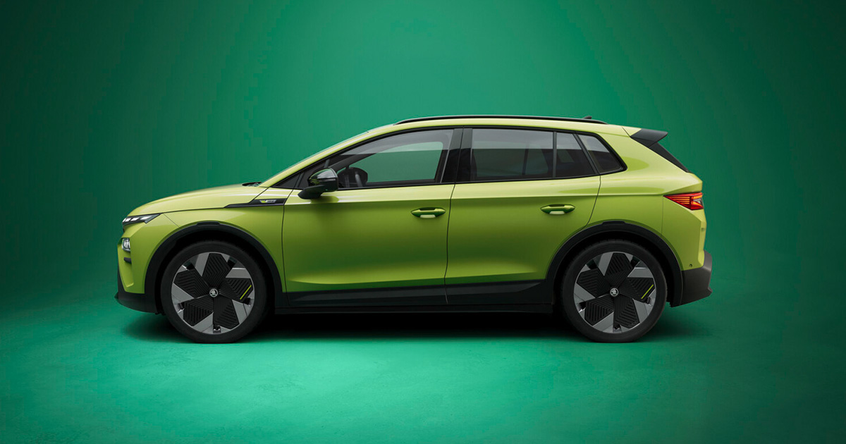 Vista lateral del Skoda Elroq RS Vista lateral del Skoda Elroq RS