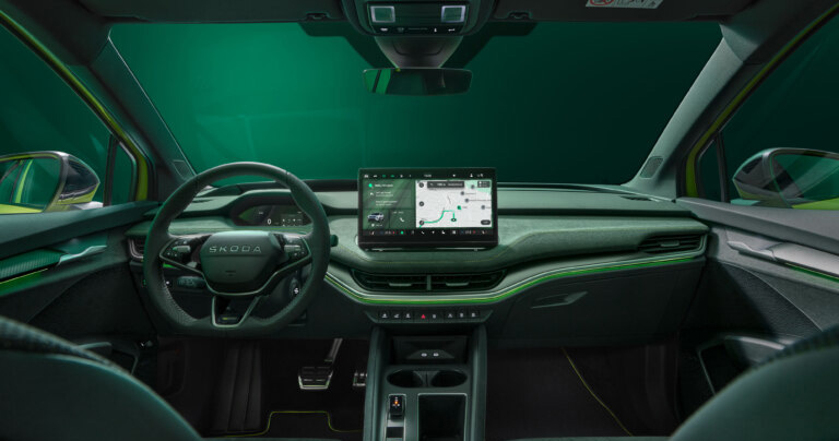 Interior delantero del Skoda Elroq RS Interior delantero del Skoda Elroq RS