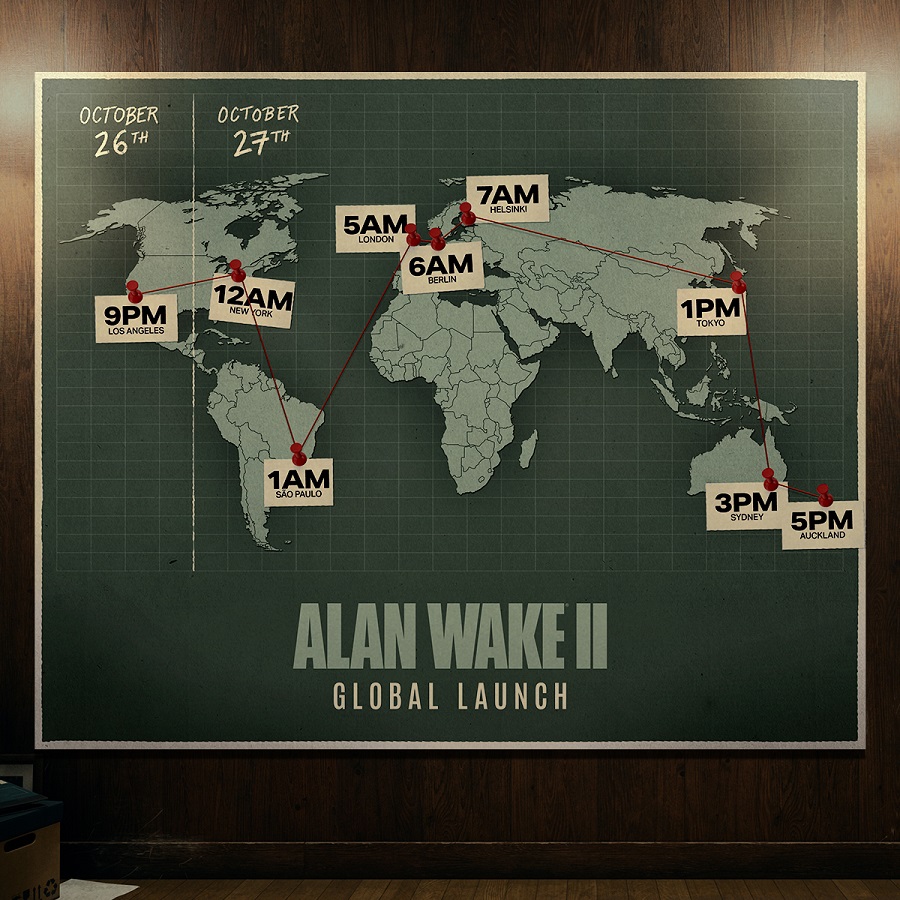 Imposible perderse: Remedy ha publicado un mapa visual del lanzamiento de Alan Wake 2, que muestra la hora de lanzamiento del juego en las principales zonas horarias-2 Imposible perderse: Remedy ha publicado un mapa visual del lanzamiento de Alan Wake 2, que muestra la hora de lanzamiento del juego en las principales zonas horarias-2