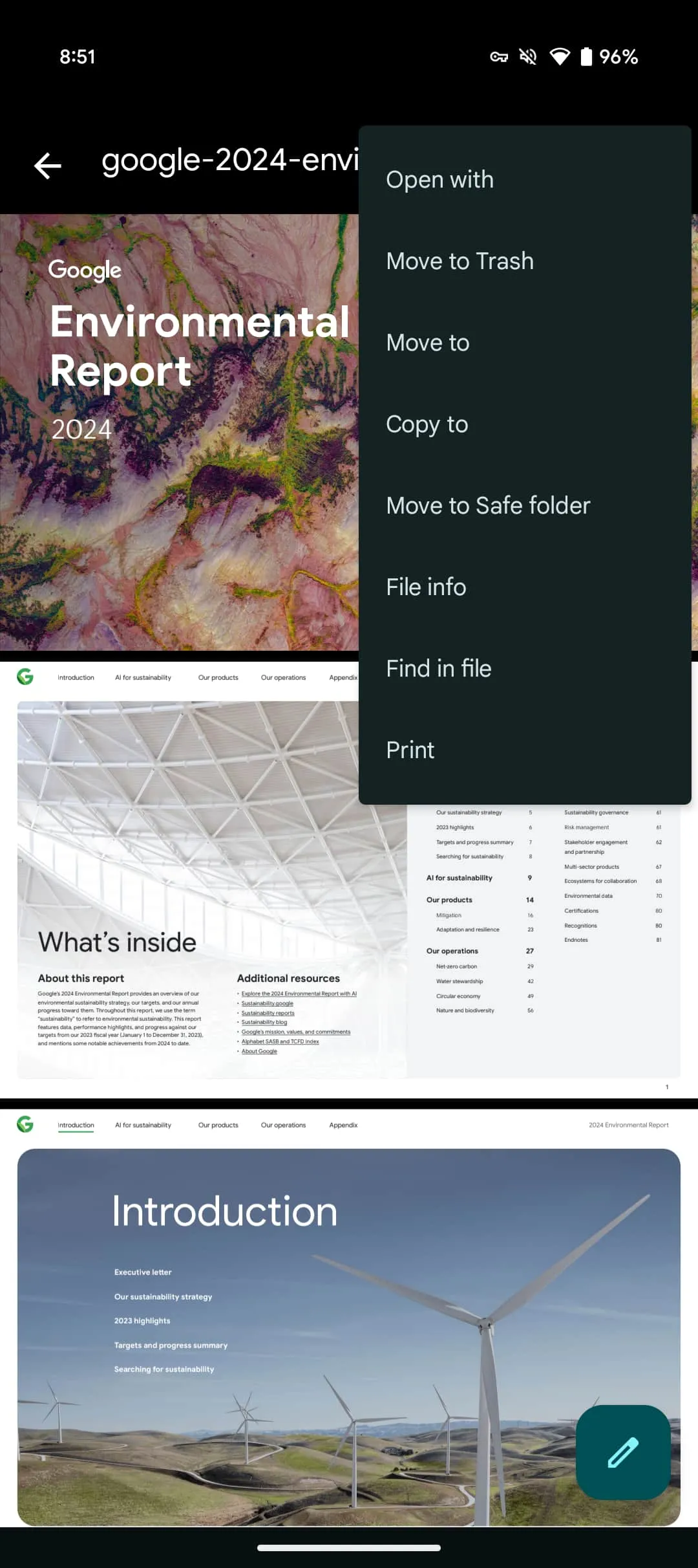 Interfaz de la aplicación Google Files con un nuevo visor de PDF