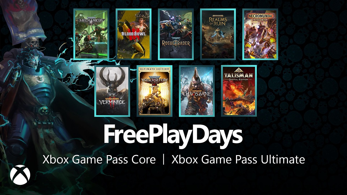 Como parte de los Días de Juego Gratis, nueve juegos de la popular serie Warhammer están disponibles para los suscriptores de Xbox Game Pass Core y Ultimate. Como parte de los Días de Juego Gratis, nueve juegos de la popular serie Warhammer están disponibles para los suscriptores de Xbox Game Pass Core y Ultimate.