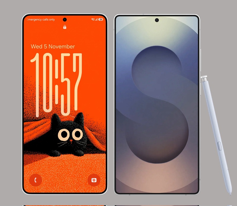 Render del Galaxy S26 Ultra y el Galaxy S25 Ultra