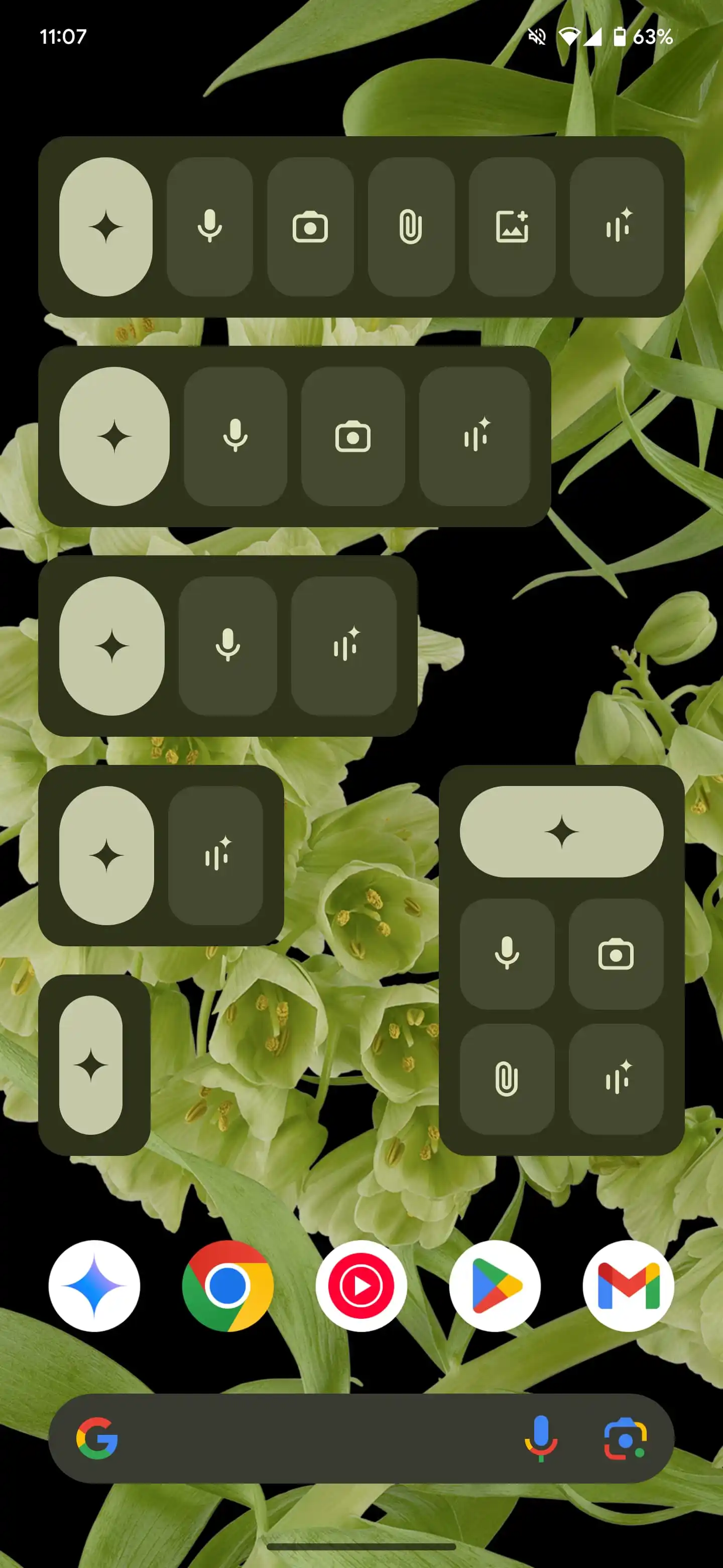 Widget de Gemini en Android, tamaño grande