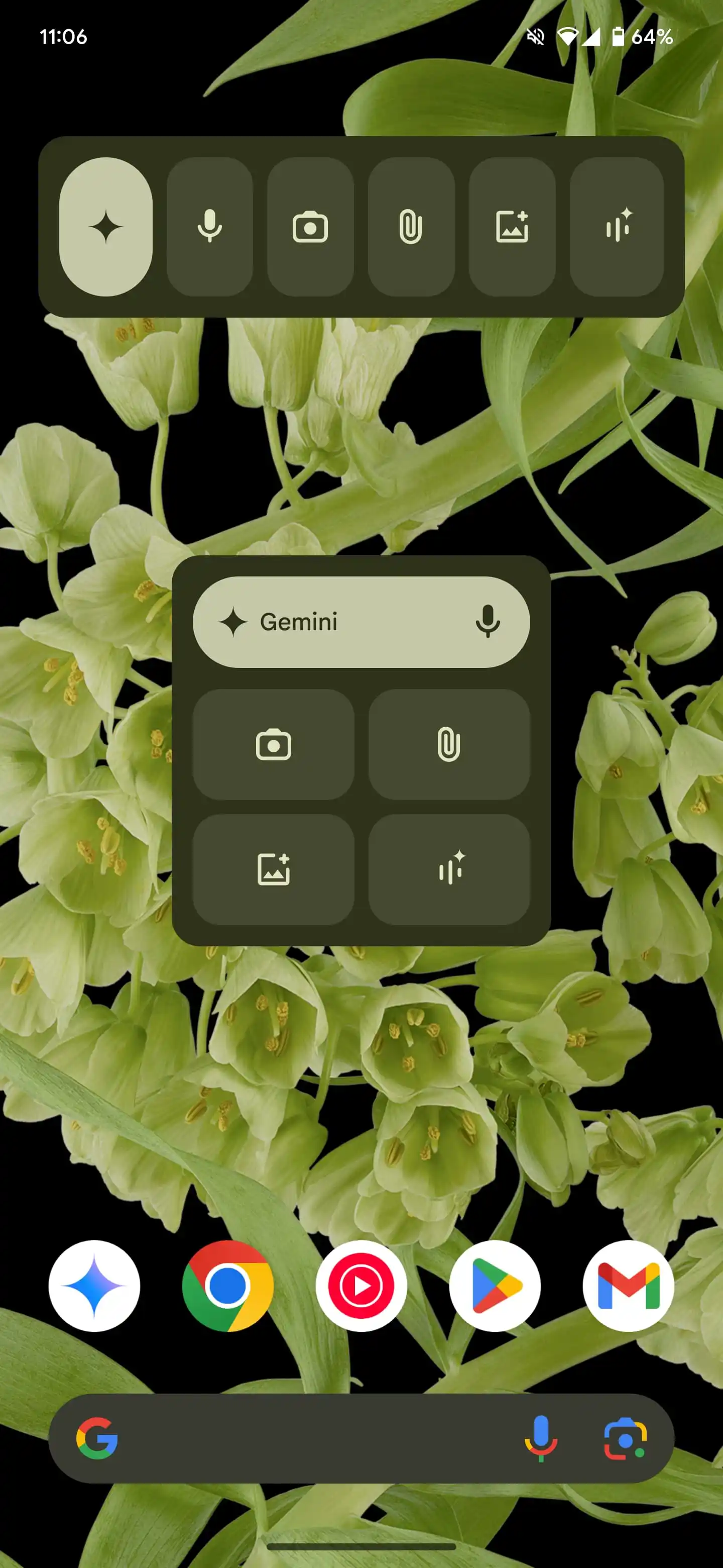 Widget de Gemini para Android, tamaño compacto