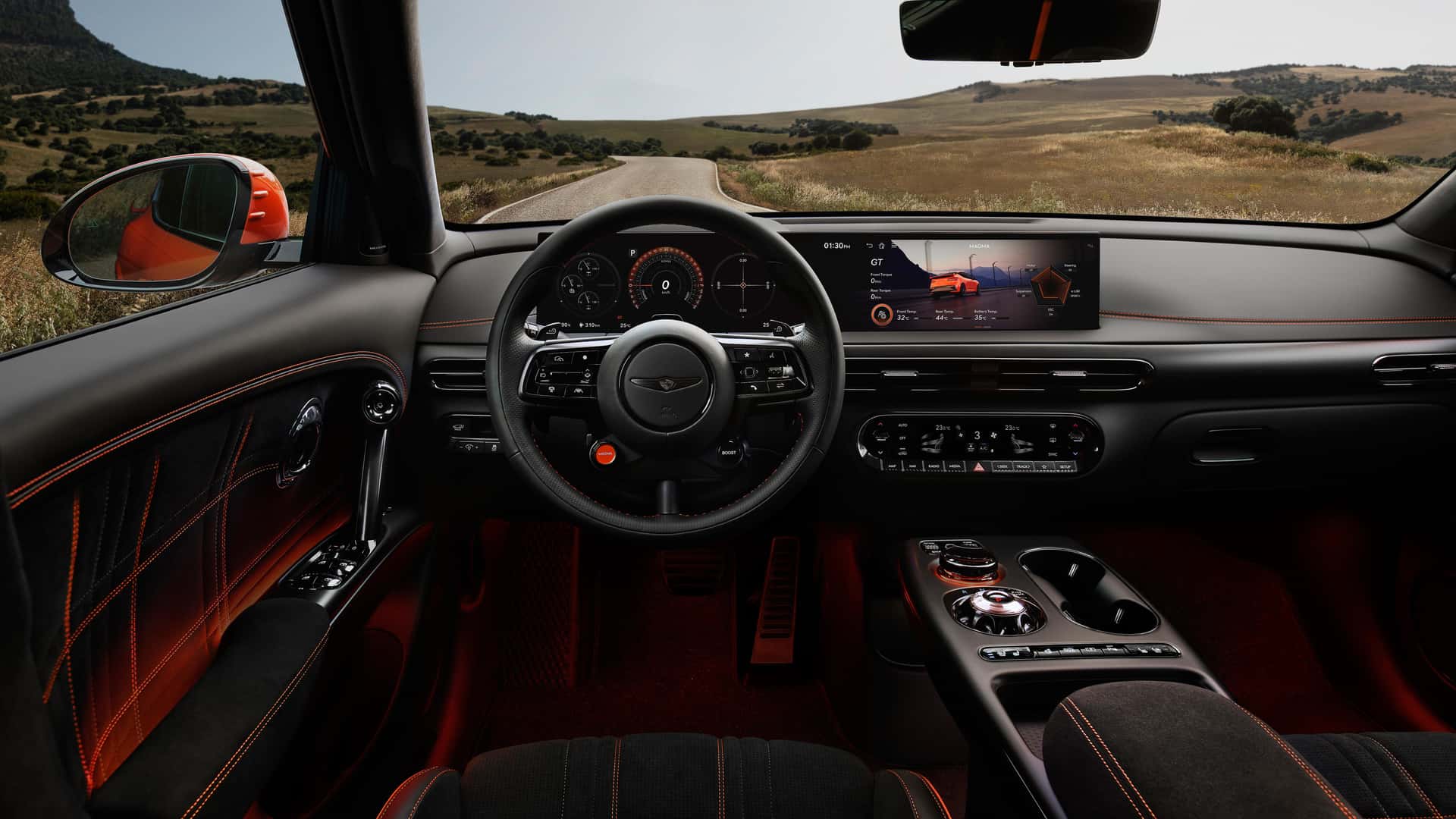 Interior del crossover eléctrico Genesis GV60 Magma