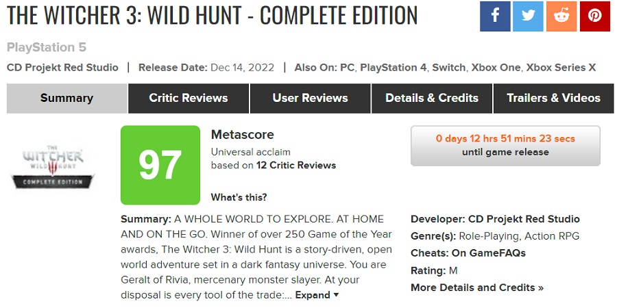 ¡El excelente juego acaba de mejorar aún más! La versión Nextgen de The Witcher 3: Wild Hunt recibió las mejores puntuaciones de la crítica-2 ¡El excelente juego acaba de mejorar aún más! La versión Nextgen de The Witcher 3: Wild Hunt recibió las mejores puntuaciones de la crítica-2