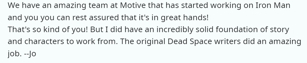 Los autores del remake de Dead Space ya han comenzado el desarrollo activo del juego de Iron Man-2 Los autores del remake de Dead Space ya han comenzado el desarrollo activo del juego de Iron Man-2