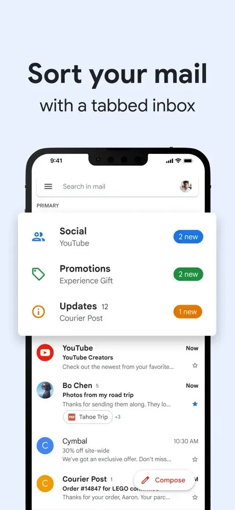 Diseño antiguo de Gmail para iOS Diseño antiguo de Gmail para iOS