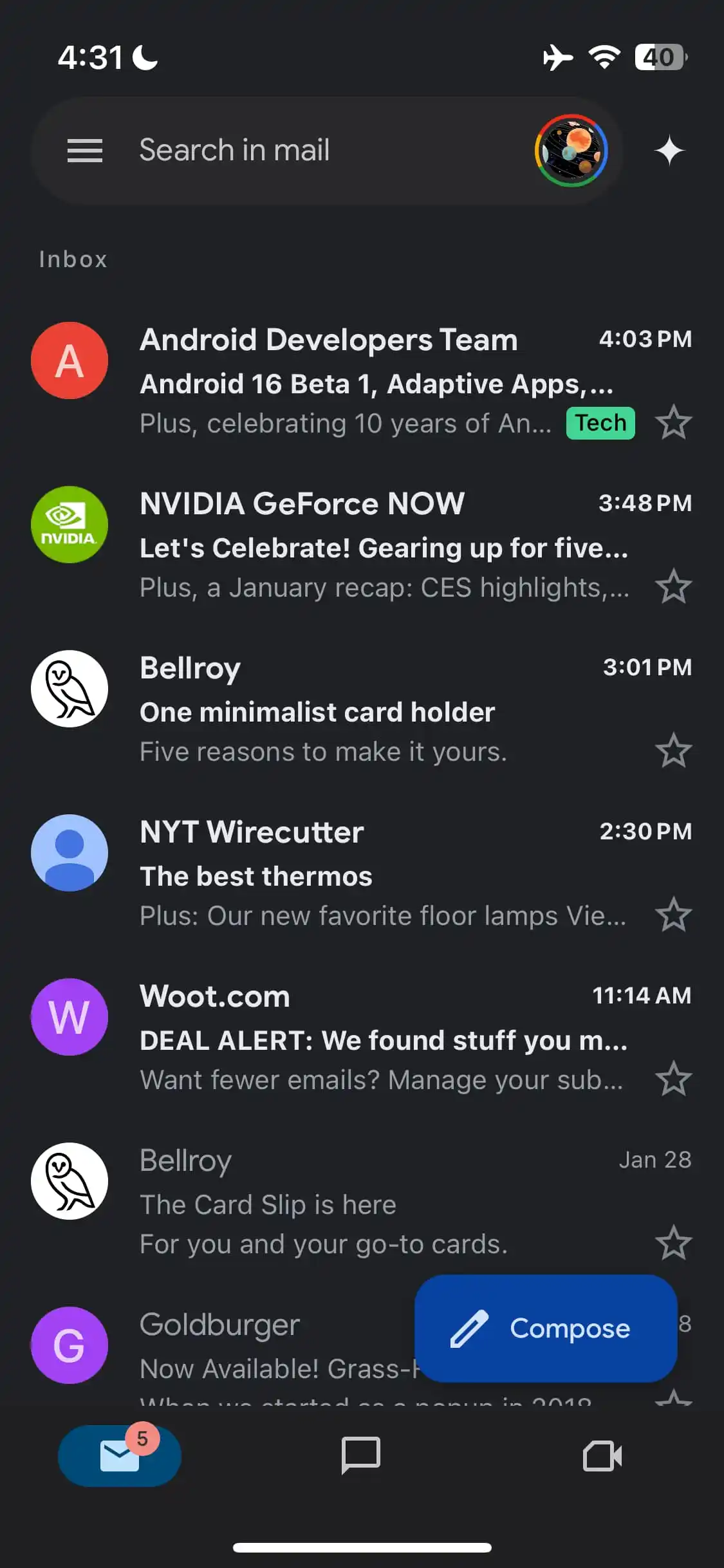 Diseño actualizado de Gmail para iPhone Diseño actualizado de Gmail para iPhone