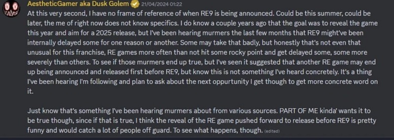 Información privilegiada: Puede que el lanzamiento de Resident Evil 9 sea más tarde de lo previsto por Capcom, pero los fans de la saga no se quedarán sin nuevos juegos-2 Información privilegiada: Puede que el lanzamiento de Resident Evil 9 sea más tarde de lo previsto por Capcom, pero los fans de la saga no se quedarán sin nuevos juegos-2