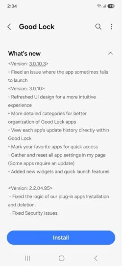 Actualización de Good Lock 3.0.10.3 Actualización de Good Lock 3.0.10.3