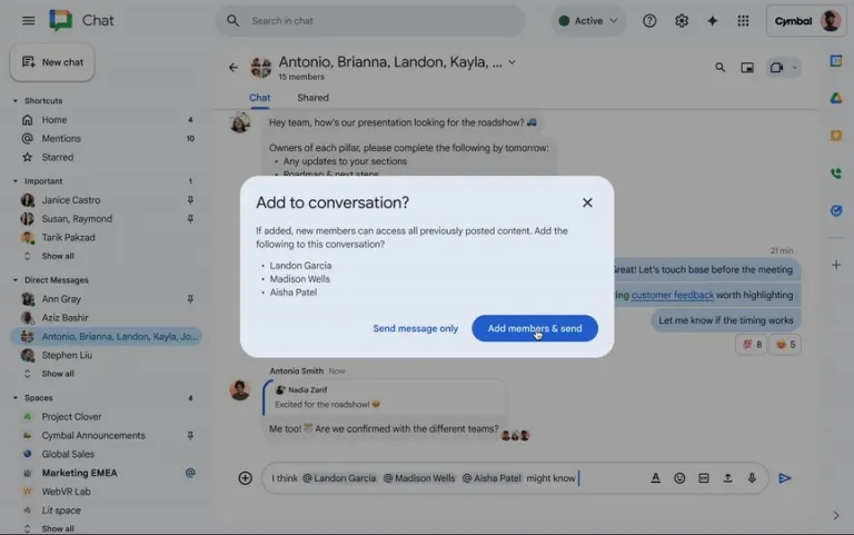 Añadir @menciones a Google Chat Añadir @menciones a Google Chat