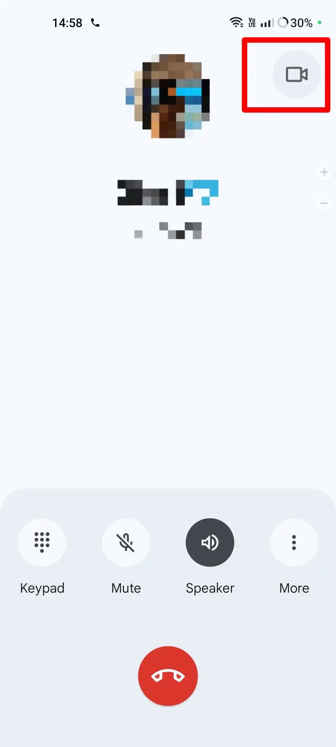 Nueva ubicación del icono de videollamada