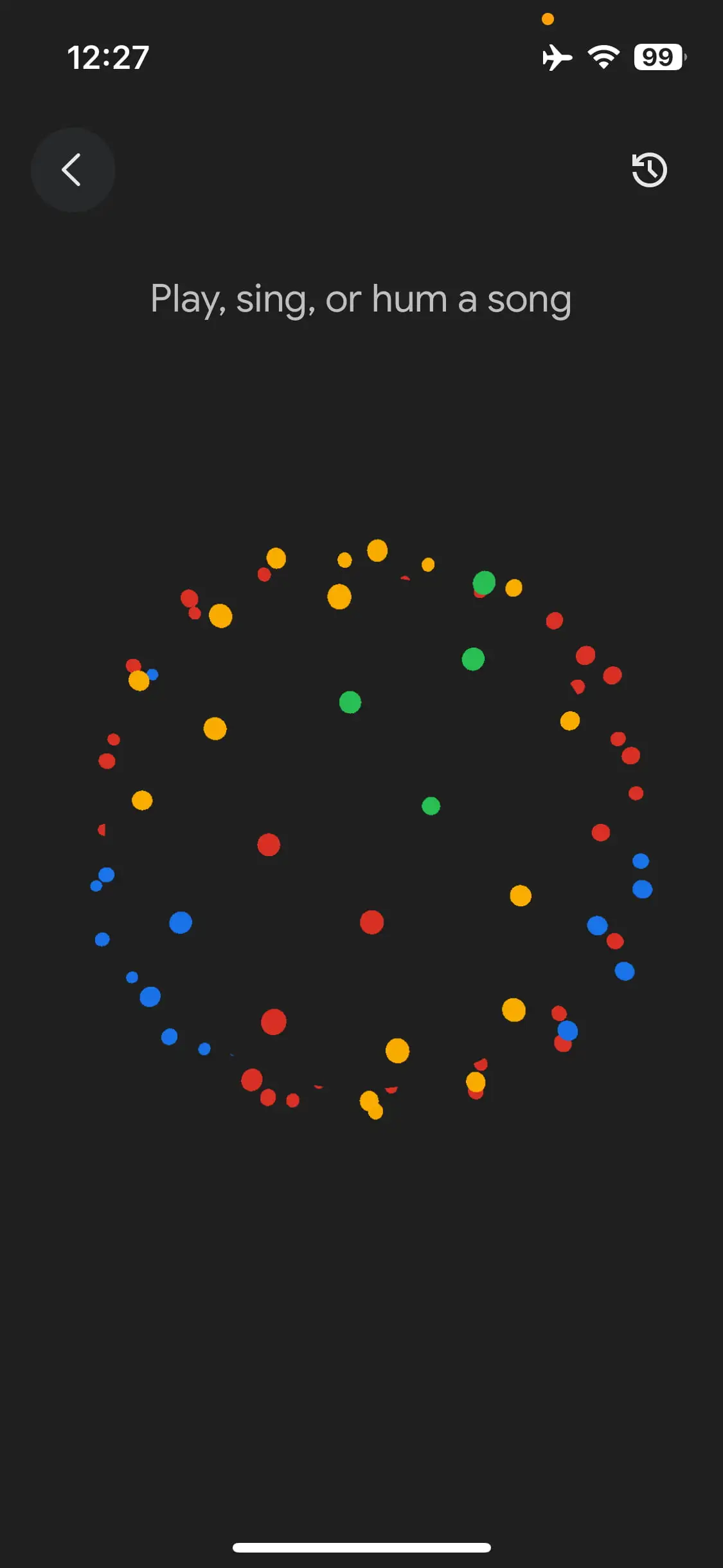 Historial de búsqueda de canciones en Google para iOS