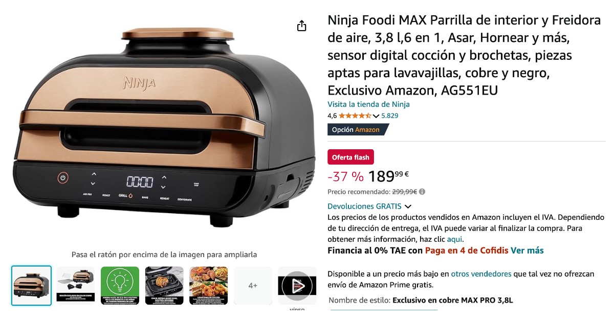 Ninja Foodi MAX Grill and Air Fryer - por tiempo limitado 110€ ¡Descuento! Ninja Foodi MAX Grill and Air Fryer - por tiempo limitado 110€ ¡Descuento!