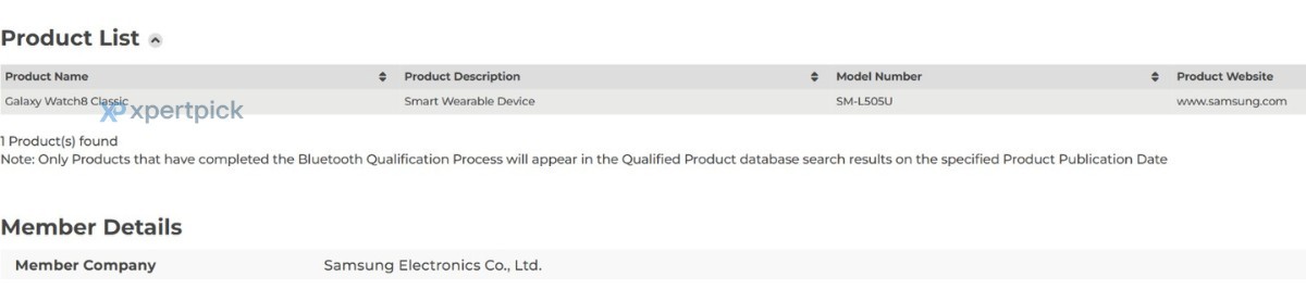 Datos de la certificación del Galaxy Watch8 Classic Datos de la certificación del Galaxy Watch8 Classic