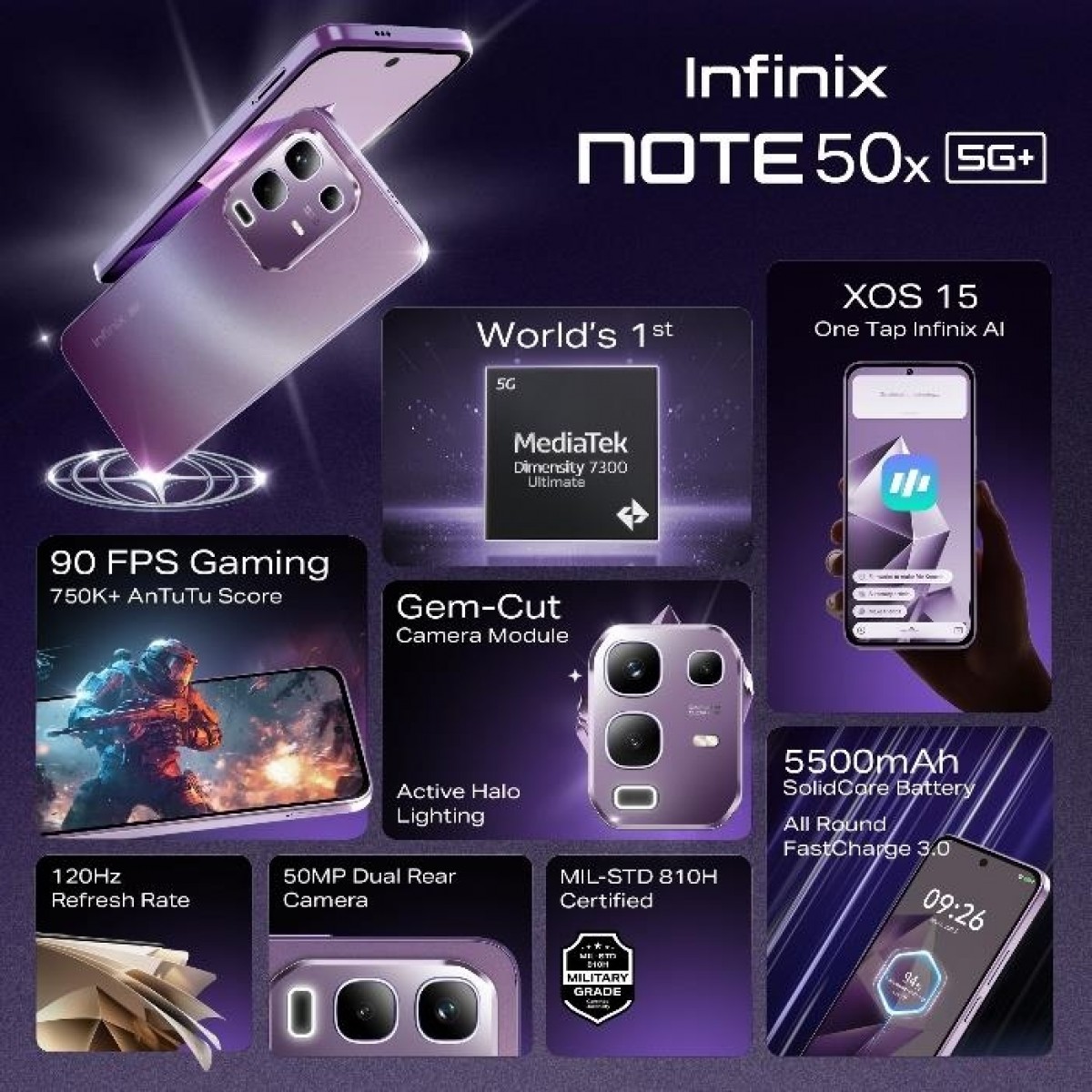 Variantes de color del Infinix Note 50x