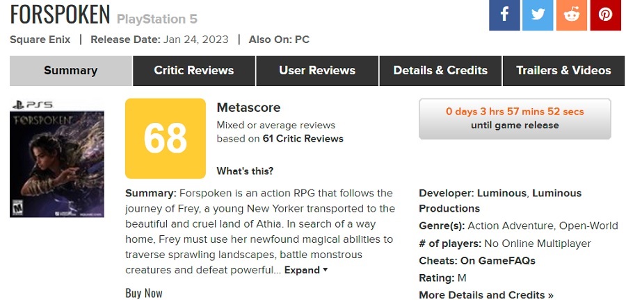 Forspoken no ha gustado a la crítica. El juego de acción de Square Enix obtiene bajas puntuaciones en los agregadores-2 Forspoken no ha gustado a la crítica. El juego de acción de Square Enix obtiene bajas puntuaciones en los agregadores-2