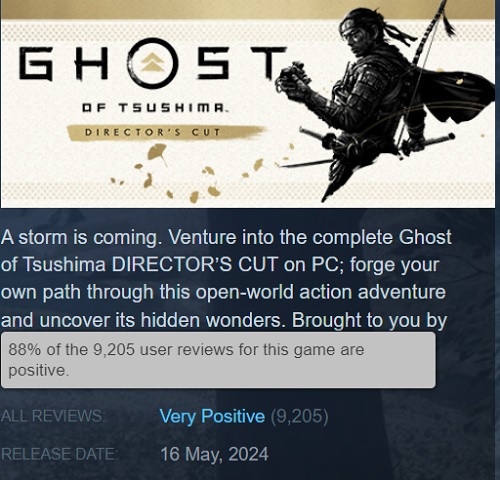 Ghost of Tsushima se ha convertido en el juego para un jugador más exitoso de Sony en Steam, superando incluso a God of War (2018)-2