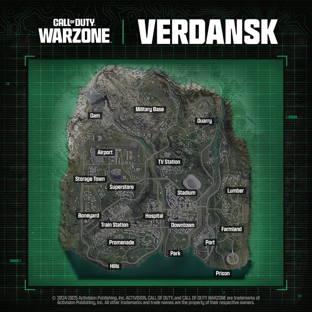 Mapa táctico de Verdansk actualizado Mapa táctico de Verdansk actualizado