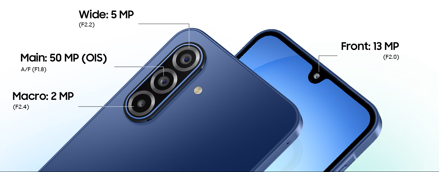 Samsung Galaxy F17 5G smartphone en color púrpura
