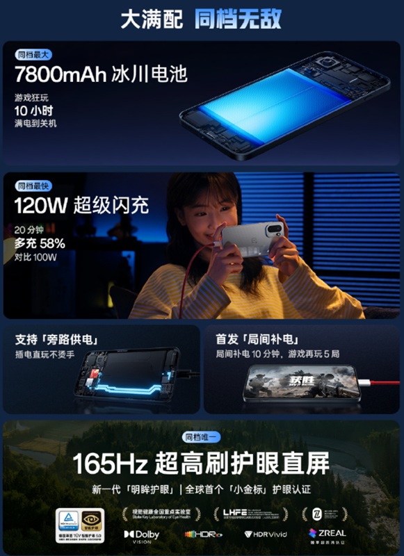 Vista trasera del smartphone OnePlus Ace 6 Vista trasera del smartphone OnePlus Ace 6