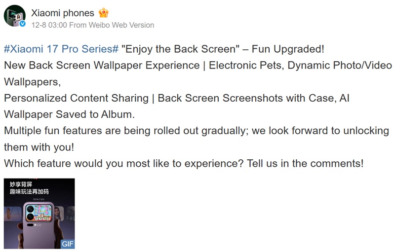 Publicación de Lu Weibing en Weibo