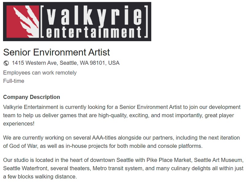 ¿Está ya en desarrollo una nueva parte de God of War? Así lo indica una vacante en uno de los estudios internos de Sony-2