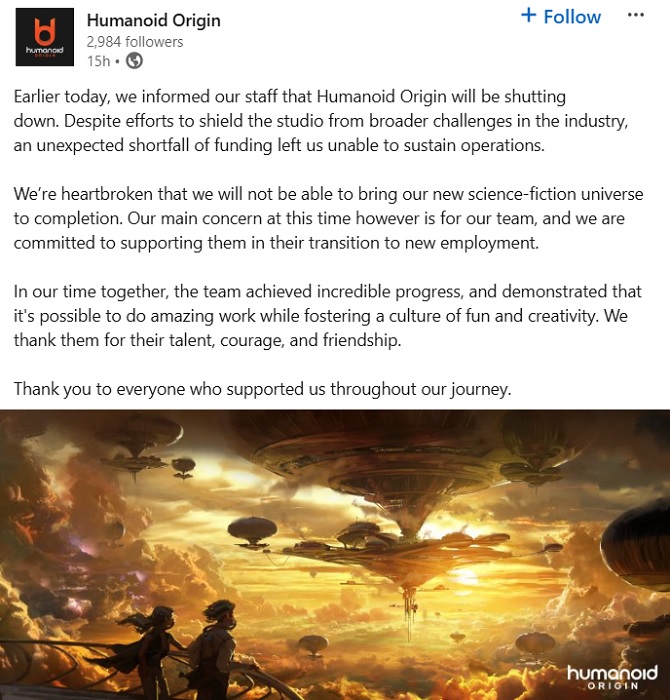 Cancelado el nuevo juego del creador de Mass Effect - El veterano de BioWare Casey Hudson ha cerrado su estudio Humanoid Origin-2