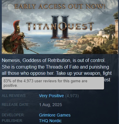Una captura de pantalla de Titan Quest II