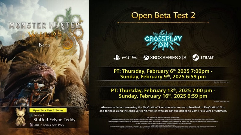 Calendario de la segunda beta de Monster Hunter Wilds Calendario de la segunda beta de Monster Hunter Wilds