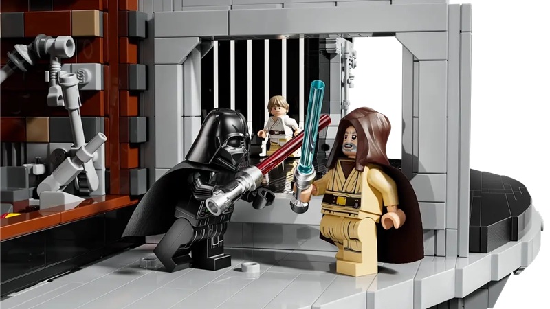 Un primer plano de la Estrella de la Muerte de LEGO.