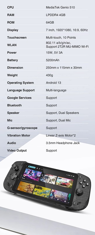Pantalla de la consola Abxylute One Pro