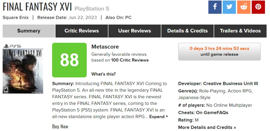 ¿Es realmente el mejor juego del año? La crítica ha recibido Final Fantasy XVI con elogios y lo ha calificado de "juego casi perfecto"-2 ¿Es realmente el mejor juego del año? La crítica ha recibido Final Fantasy XVI con elogios y lo ha calificado de "juego casi perfecto"-2