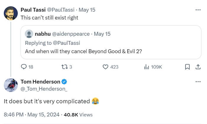 "Sigue vivo, pero la situación es complicada" - 16 años después de su anuncio, Beyond Good & Evil 2 sigue en producción: Ubisoft no ha cancelado el desesperanzador proyecto-2 "Sigue vivo, pero la situación es complicada" - 16 años después de su anuncio, Beyond Good & Evil 2 sigue en producción: Ubisoft no ha cancelado el desesperanzador proyecto-2