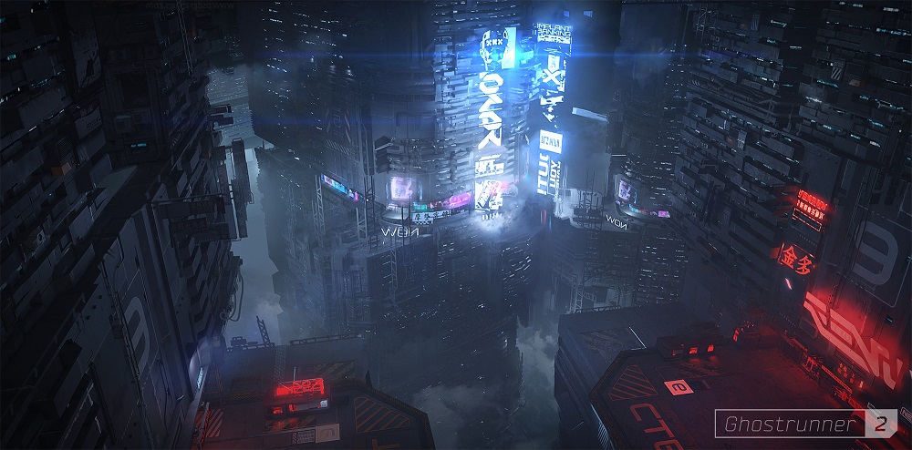 El oscuro y atractivo estilo ciberpunk del primer arte conceptual de Ghostrunner 2-4 El oscuro y atractivo estilo ciberpunk del primer arte conceptual de Ghostrunner 2-4